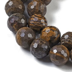 天然ボルダーオパールビーズ連売り  多面カット  ラウンド  8mm  穴：1mm  約52個/連  15.83''（40.2センチメートル）&nbsp;G-K364-C01-02