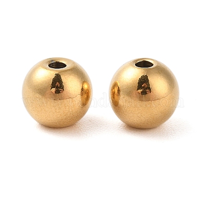 チタンビーズ  ラウンド  ゴールドカラー  8x7mm  穴：2mm&nbsp;STAS-B060-01C-G-1