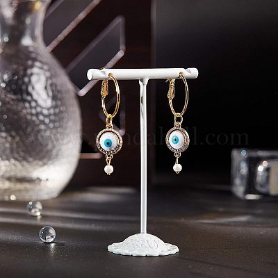 真鍮製フープピアス  プラチナ·ゴールデン  20x1.2mm  2色  20個/カラー  40個/箱&nbsp;KK-FH0001-34-1