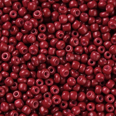 焼付塗装ガラスシードビーズ  暗赤色  12/0  1.5~2mm  穴：0.5~1mm  約30000個/袋&nbsp;SEED-S001-K14-1