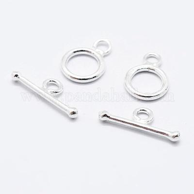 925スターリングシルバーマンテル  リング  銀  リング：12.5x9x1.5mm  穴：2mm  バー：15~16.5x6x2mm  穴：2mm&nbsp;STER-K167-078S-1