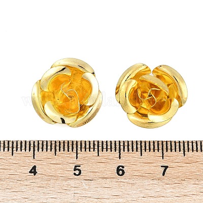 鉄のビーズ  ラックめっき  花  ゴールドカラー  15.5x16.5x8.5mm  穴：0.5mm&nbsp;FIND-A049-01B-G-1