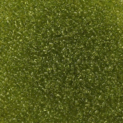 ガラスシードビーズ  トランスペアレント  ラウンド  緑黄  12/0  2mm  穴：1mm  約2000粒/30g&nbsp;X2-SEED-A004-2mm-4-1