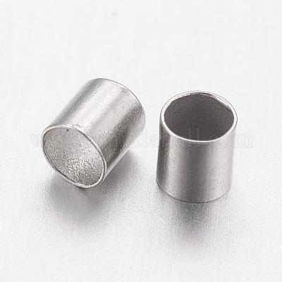 真鍮製つぶし玉カシメ玉  チューブ  プラチナ  2x2x0.15mm  穴：1.5mm&nbsp;KK-L021-P-1