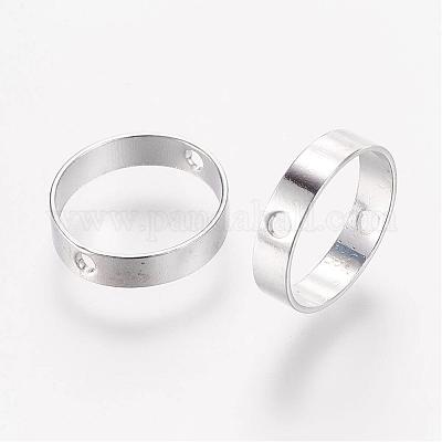 真鍮製ビーズフレーム  リング  プラチナ  12x3mm  穴：1mm&nbsp;KK-F696-12mm-P-1