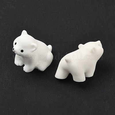 樹脂カボション  クマ  ホワイト  10.5~20x16~23.5x26~27mm&nbsp;CRES-Q011-03A-1