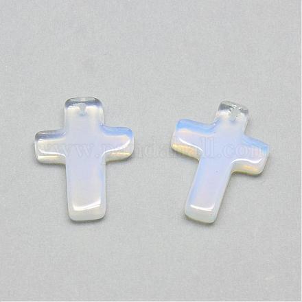 オパールペンダント  クロス  18x13x3~4mm  穴：1mm&nbsp;G-T002-30-1
