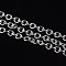 Iron Cable Chains, Unwelded, with Spool, Oval, Silver Color Plated, 4x3x0.7mm, about 328.08 Feet(100m)/roll