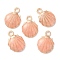 Alloy Enamel Pendants, Shell, Light Gold, Pink, 19x13x4mm, Hole: 1.4mm
