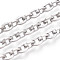 Brass Cable Chains, Unwelded, with Spool, Platinum, 7x5.5x1.3mm, about 32.81 Feet(10m)/Roll