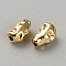 Brass Beads, Nuggets, Golden, 9x5.5x4.5mm, Hole: 1.4mm
