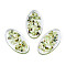Transparent Acrylic Cabochons, with Shell, Oval, Yellow Green, 44x25x5mm