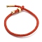 Cotton Cord Bracelets, with Brass Finding, Golden, Orange Red, 8-1/2 inch(21.5cm)~9 inch(23cm)