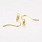 Iron Earring Hooks, with Horizontal Loop, Golden, 17~19x0.8mm, Hole: 2mm, Pin: 0.6mm