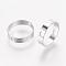 Brass Bead Frames, Ring, Platinum, 12x3mm, Hole: 1mm