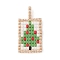 Handmade Seed Beads, Loom Pattern, Rectangle Pendant, Christmas Tree, 23x13x2mm, Hole: 3x1.5mm