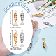 8個4色真鍮ペンダント  魚  ミックスカラー  33.5~39.5x9~10x6.5~7.5mm  穴：1.5~2.5x3~4mm  2個/カラー&nbsp;KK-ME0003-46B-2