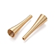 アイアン製ビーズキャップ  コーン  ライトゴールド  30~32x9.5mm  穴：2.5mm  12個/袋&nbsp;IFIN-TAC0002-14KCG-2