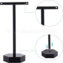 2セット2スタイルのT字型アクリルジュエリーディスプレイラック  ジュエリースタンド  吊り下げイヤリング用  ブラック  4x5x11.1~14.1cm  1セット/スタイル&nbsp;AJEW-FG0001-63B
