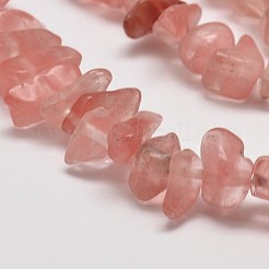 チェリークォーツガラスチップビーズ連売り  3~8x3~8mm  穴：1mm  約80~81 CM&nbsp;G-L269-41