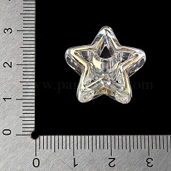 UVメッキ透明アクリルヨーロピアンビーズ  大きな穴の開いた虹色のビーズ  虹色の  月と星  透明  20.5x21.5x11mm  穴：4.5mm&nbsp;AC-CBA6658-03A