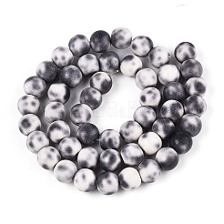 合成ターコイズラウンドビーズ連売り  染め  濃いグレー  8mm  穴：0.9~1.2mm  約49~50個/連  13.78~14.17''（35~36センチメートル）&nbsp;TURQ-T004-14C
