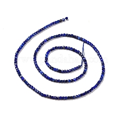 天然石ラピスラズリビーズ連売り  多面カット  キューブ  2x2x2mm  穴：0.5mm  約195~200個/連  15.16~15.35インチ（38.5~39cm）&nbsp;G-C009-B08