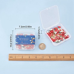 24個4スタイルアロイエナメルペンダント  カドミウムフリー＆鉛フリー  キノコ  ライトゴールド  レッド  6個/スタイル&nbsp;ENAM-SC0002-17