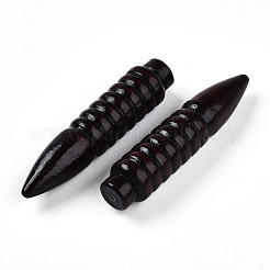 天然木の大きなペンダント  染め  片穴  弾丸  ココナッツブラウン  76x16~17mm  穴：1mm&nbsp;WOOD-N016-56
