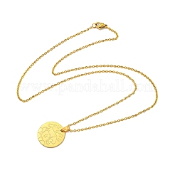 星座ペンダントネックレス  201 ステンレススチールアズキチェーンネックレス  牡牛座  19.96インチ（50.7cm）&nbsp;NJEW-S422-04G-02
