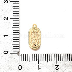 真鍮製チャーム  オーバル  長持ちメッキ  ニッケルフリー  18KGP本金メッキ  14.5x7x1.5mm  穴：1mm&nbsp;KK-B152-16G