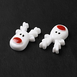クリスマス オペーク レジン カボション  鹿  ホワイト  22.5x15x5.5mm&nbsp;RESI-K019-20