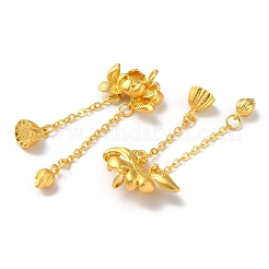 ラックめっき合金大きなペンダント  カドミウムフリー＆鉛フリー  蓮  マットゴールドカラー  45x22.5x8.5mm  穴：4mm&nbsp;PALLOY-F303-17MG