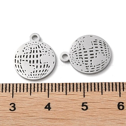 変色しない304ステンレススチールチャーム  手動研磨  マップ  ステンレス鋼色  14.5x12x1mm  穴：1.6mm&nbsp;STAS-Q303-09P