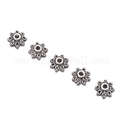 フラワーチベット銀ビーズキャップ  鉛フリー＆カドミウムフリー  アンティークシルバー  直径約9mm  穴：2mm  約220個/50g&nbsp;X-A475