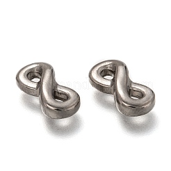 変色しにくい304ステンレススチールリンクコネクター  無限大  ステンレス鋼色  13x6x3mm  穴：1.5x2.5mm&nbsp;STAS-H123-32P