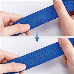 超幅広の厚手の平らなゴムバンド  ウェビング衣類縫製アクセサリー  ミディアムブルー  30mm&nbsp;EC-WH0016-A-S033