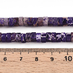 ナチュラルインペリアルジャスパービーズ連売り  染め  ディスク  ヒシビーズ  パープル  6~6.5x2.5~3.5mm  穴：0.7mm  約122~124個/連  15.35~15.75インチ（39~40cm）&nbsp;G-N344-41F