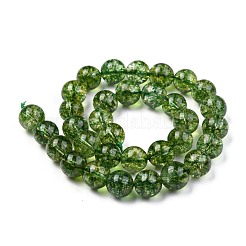 天然石クオーツクリスタルビーズ連売り  ラウンド  加熱＆染め  12mm  穴：2mm  約16個/連  7.5インチ（19.05cm）&nbsp;G-C076-12mm-8-A