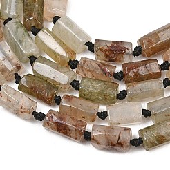 天然石ルチルクォーツビーズ連売り  コラム  多面カット  11~18x6~11mm  穴：1.2~1.6mm  約20~25個/連  15.16~15.55''（38.5~39.5センチメートル）&nbsp;G-A314-A02-01