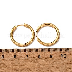 304ステンレススチールフープピアス  316ステンレス鋼  イオンプレーティング（ip）  18KGP本金メッキ  20.5x2.5mm&nbsp;EJEW-D331-09G