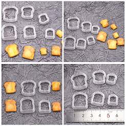 6個 2スタイル プラスチックソフト粘土型  トーストの形  ホワイト  14~21x12.5~20.5x7mm  3個/スタイル&nbsp;TOOL-SC0001-89