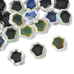 20個5色ガラスビーズ  温度感知色変化ビーズ  花  ミックスカラー  13.5x13.5x5mm  穴：1.3mm  4個/カラー&nbsp;GLAA-FS0002-53