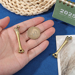 ヴィンテージ真鍮コネクターチャーム4個  骨の形状リンク  アンティークブロンズ  58.5x12.5x8mm  穴：2.5mm&nbsp;KK-CA0003-80A