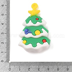 ポリ塩化ビニールのプラスチックチャーム  クリスマスのために  グリーン  クリスマスツリー  47.5x30.5x19mm  穴：2.5mm&nbsp;KY-I010-03B