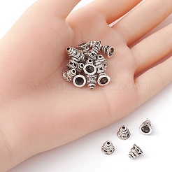 チベット風合金ビーズコーン  パゴダ  アンティークシルバー  7.5x7.5mm  穴：1.5mm&nbsp;TIBE-YW0001-37