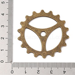 チベットスタイルの合金スチームパンクペンダント  カドミウムフリー＆鉛フリー  ギア  アンティークブロンズ  40x1.5mm  穴：4mm  約208個/1000g&nbsp;TIBEP-5463-AB-LF
