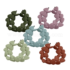 染められた天然溶岩岩ビーズ連売り  ハート  ミックスカラー  20~21x20~21x7~8mm  穴：1mm  約20個/連  15.55インチ&nbsp;G917