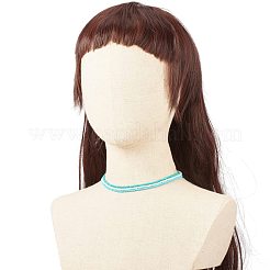 ガラスシードビーズネックレス3個セット  女性用スタッカブルネックレス  ディープスカイブルー  15.94~16.02インチ（40.5~40.7cm）&nbsp;NJEW-JN03827-03