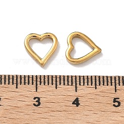 304ステンレススチールリンクリング  ハート  イオンプレーティング（ip）  18KGP本金メッキ  9x8.5x1.7mm  内径：6x6mm&nbsp;STAS-Z184-32G-01